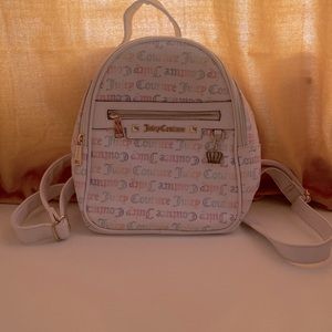 Juicy Couture Backpack - White Multicolored - Gold Emblems